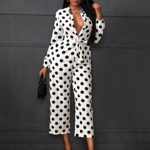Black and White Pokadot Jumpsuit NWT